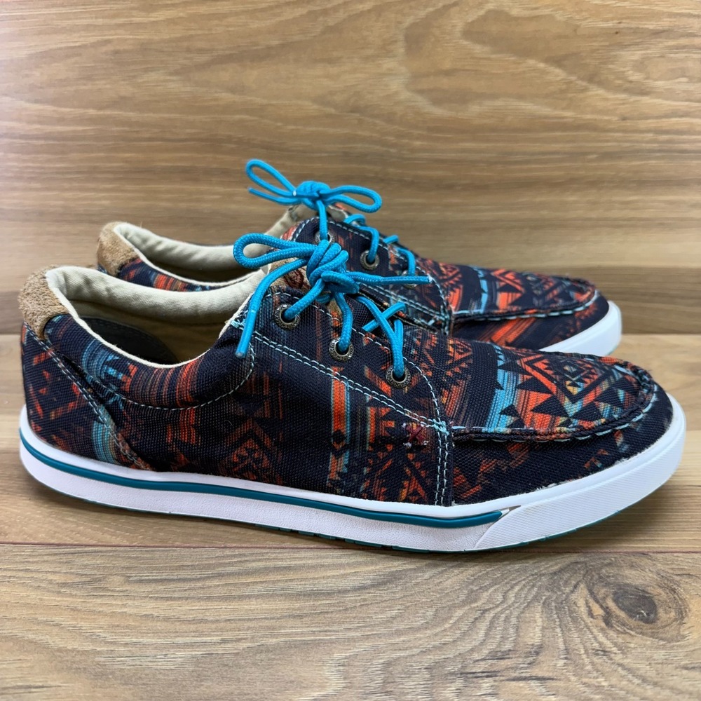 Twisted X Hooey Loper Casual Sneakers Flats Womens 10 M Black Teal South Western - Picture 1 of 11